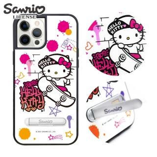 【apbs】三麗鷗 Kitty iPhone 12 Pro Max / 12 Pro / 12 / 12 mini 減震立架手機殼(滑板凱蒂)
