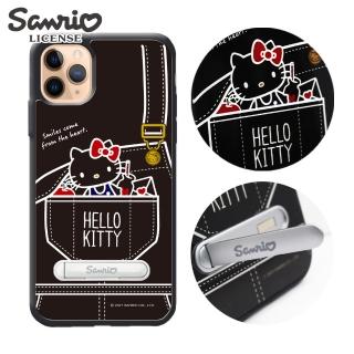 【apbs】三麗鷗 Kitty iPhone 11 Pro Max / 11 Pro / 11 減震立架手機殼(牛仔凱蒂)