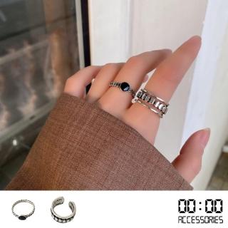 【00:00】韓國設計仿古作舊歐美潮流個性戒指2件組(潮流戒指 歐美風戒指)