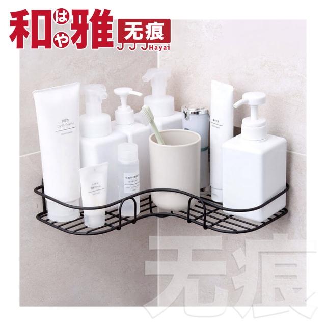 【HaYai和雅】防水無痕系列 鐵藝浴室廚房強力置物收納架/轉角三角