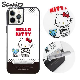 【apbs】三麗鷗 Kitty iPhone 12 Pro Max / 12 Pro / 12 / 12 mini 減震立架手機殼(柔道凱蒂)