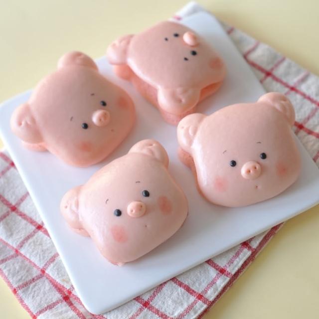 【美姬饅頭】粉紅豬迷你鮮乳刈包(一盒6入)