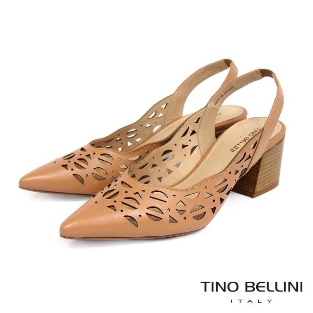【TINO BELLINI 貝里尼】巴西進口典雅鏤空後帶高跟鞋FS2T0003(棕)