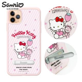 【apbs】三麗鷗 Kitty iPhone 11 Pro Max / 11 Pro / 11 減震立架手機殼(草莓凱蒂)