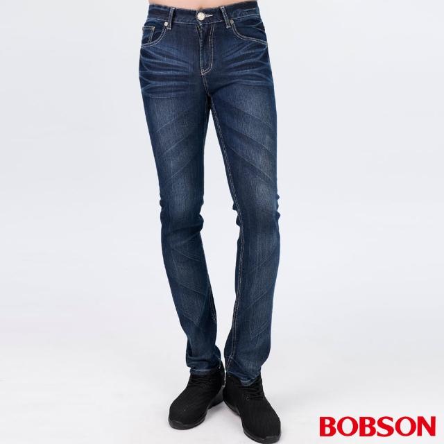 【BOBSON】男款低腰伸縮小直筒褲(1794-53)
