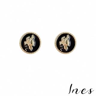 【INES】S925銀針耳環 冷淡風耳環/韓國設計S925銀針法式復古頭像冷淡風耳環(2色任選)