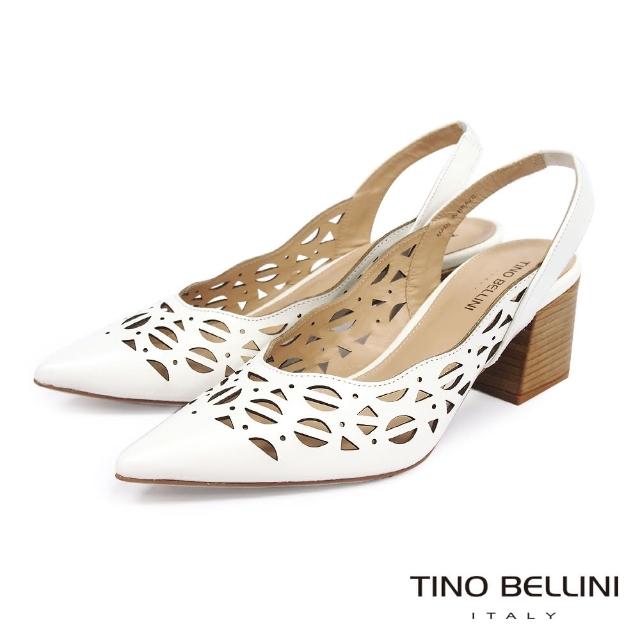 【TINO BELLINI 貝里尼】巴西進口典雅鏤空後帶高跟鞋FS2T0003(白)