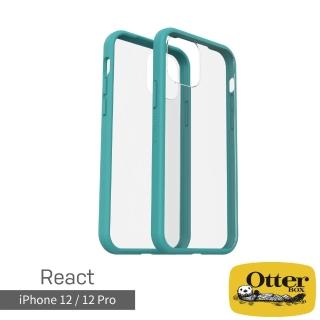 【OtterBox】iPhone 12 / 12 Pro 6.1吋 React輕透防摔殼(藍/透)