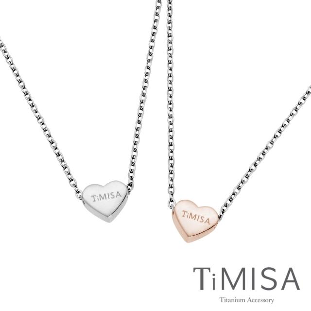 【TiMISA】《迷你幸運愛心》純鈦項鍊(雙色可選)