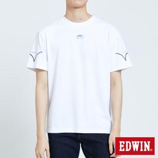 【EDWIN】男裝 溫變LOGO短袖T恤(白色)