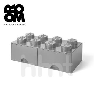 【LEGO 樂高】Room Copenhagen LEGO☆ Storage Brick 8樂高積木經典方塊八抽屜盒-灰色(樂高收納盒)
