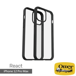 【OtterBox】iPhone 12 Pro Max 6.7吋 React輕透防摔殼(黑)