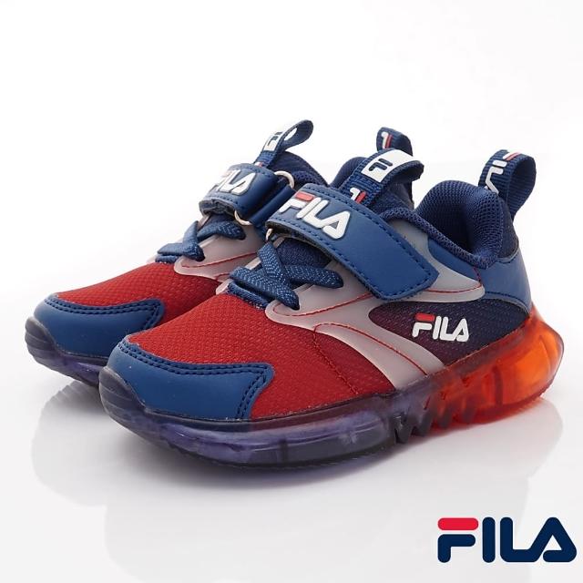 【童鞋520】FILA童鞋-電燈運動鞋款(7-J852V-123藍白紅-14-22cm)