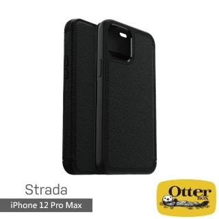 【OtterBox】iPhone 12 Pro Max 6.7吋 Strada步道者系列真皮掀蓋保護殼(黑)
