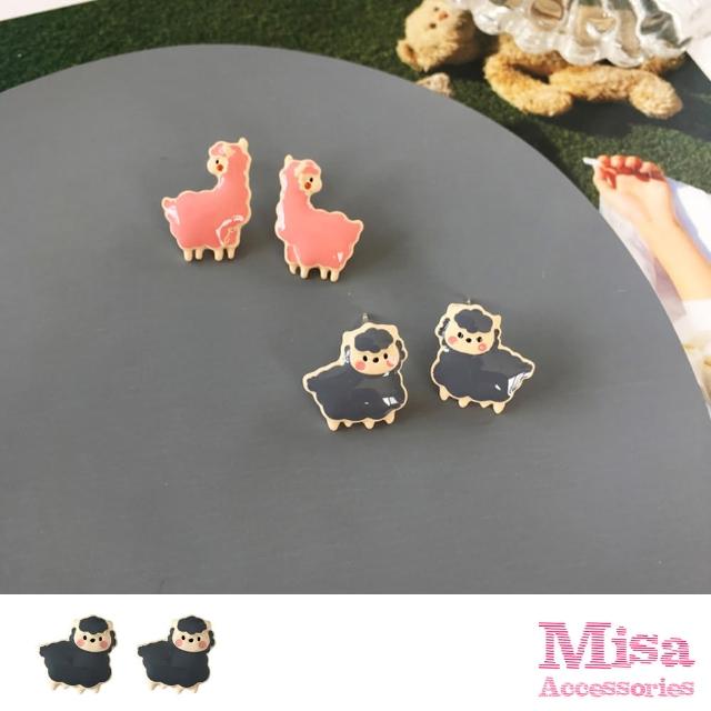 【MISA】韓國設計S925銀針趣味可愛小羊造型耳環(S925銀針耳環 可愛耳環 小羊耳環)