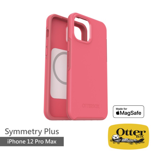 【OtterBox】iPhone 12 Pro Max 6.7吋 Symmetry Plus 炫彩幾何保護殼-粉(Made for MagSafe 認證)