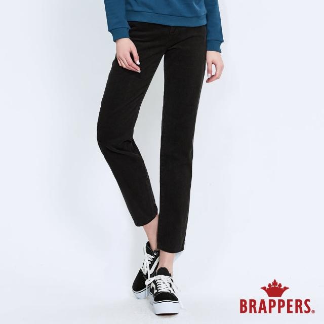 【BRAPPERS】女款 Boy friend系列-中高腰條絨直筒褲(黑)