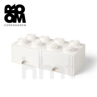 【LEGO 樂高】Room Copenhagen LEGO☆ Storage Brick 8樂高積木經典方塊八抽屜盒-白色(樂高收納盒)