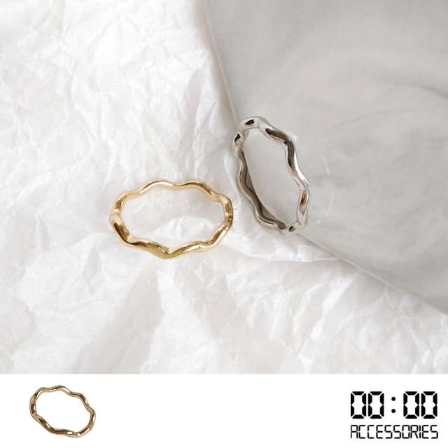 【00:00】波浪戒指 線圈戒指/韓國設計極簡波浪線圈造型戒指 關節戒(2色任選)