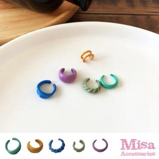 【MISA】韓國設計可愛繽紛糖果色無耳洞清新耳夾5件套組(可愛耳環 糖果色耳環 糖果色耳夾)