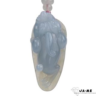 【JA-ME】天然A貨翡翠冰種紫羅蘭伴黃翡三角蟾蜍項鍊