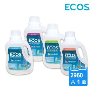 【ECOS】天然環保濃縮洗衣精 2960ml(天然潔淨配方 超濃縮低起泡 輕鬆洗淨不殘留)