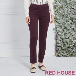【RED HOUSE 蕾赫斯】蕾絲拼接修身褲(紫色)