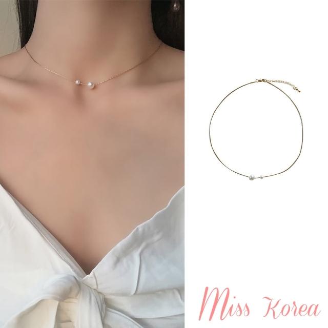 【MISS KOREA】韓國設計唯美氣質珍珠細緻項鍊(珍珠項鍊 甜美項鍊)