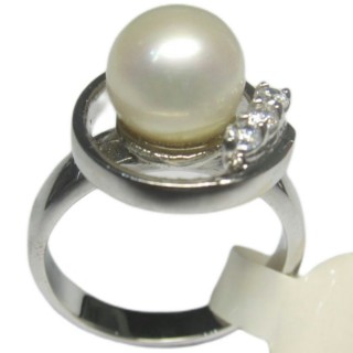 【小樂珠寶】面大小鑽天然淡水珍珠養珠戒指(好評推薦款小老婆指定款)