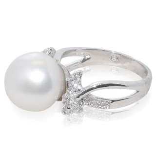 【小樂珠寶】立體感正圓獨家南洋深海貝珍珠戒指(全都是國際圍13號)