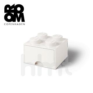 【LEGO 樂高】Room Copenhagen LEGO☆ Storage Brick 4樂高積木經典方塊四抽屜盒-白色(樂高玩具收納盒)