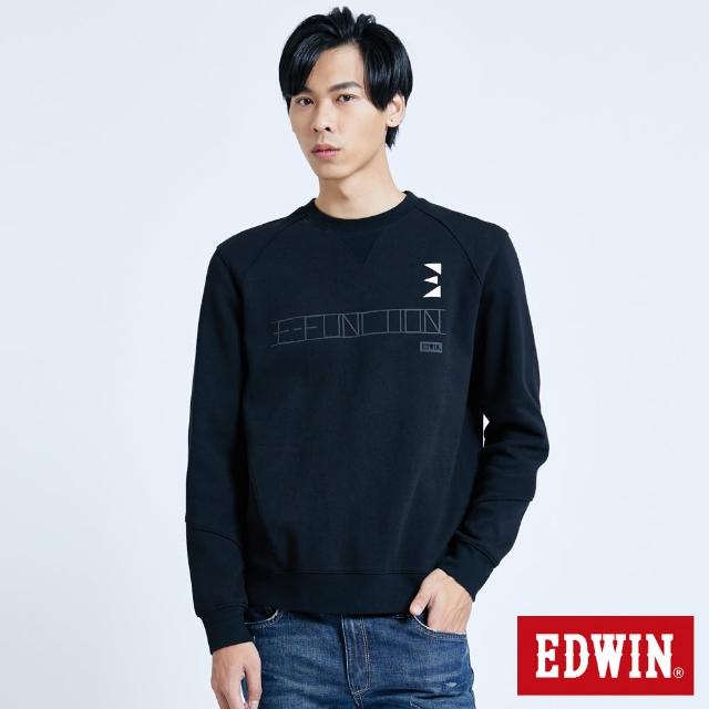 【EDWIN】男裝 E-FUNCTION立體厚長袖T恤(黑色)