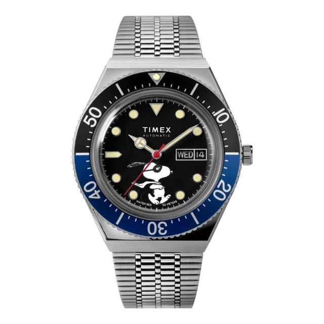 【TIMEX】天美時 x SNOOPY 限量聯名系列潛水風格機械錶(黑x藍TXTW2U85500)