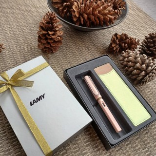 【LAMY】馬卡龍系列 筆套 鋼筆禮盒 櫻花粉鋼筆+綠筆套(36)