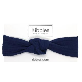【Ribbies】兒童寬版扭結髮帶海軍藍(髮帶)