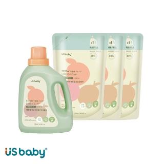 【US BABY 優生】嬰兒植淨酵素洗衣液體皂1200ml+1000ml(1瓶3補組)