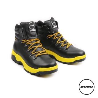 【PUHU 彪琥】輕量動能防水登山靴-女款黑黃(100%MIT 防水 耐磨 輕量)