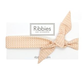 【Ribbies】成人蝴蝶結髮帶甜桃幾何圖形(髮帶)