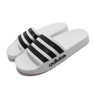 【adidas 愛迪達】拖鞋 Adilette Shower 套腳 男女鞋 愛迪達 經典款 舒適 情侶穿搭 輕便 白 黑(GZ5921)