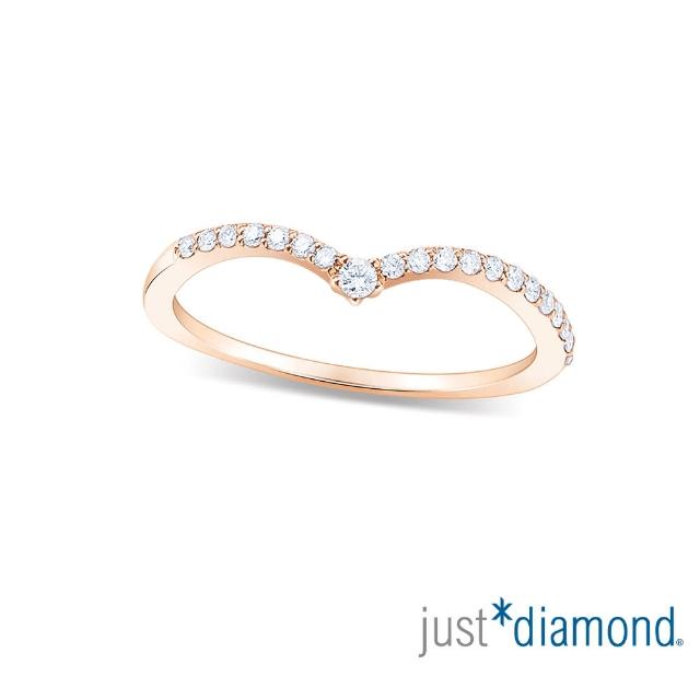 【Just Diamond】愛‧相惜 18K玫瑰金鑽石戒指(窄)