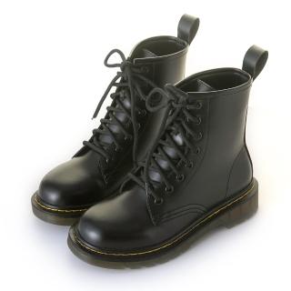 【amai】經典綁帶8孔馬汀靴(黑)