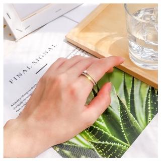 【HaNA 梨花】韓國簡約不簡單．鑲鑽雙層OL戒指
