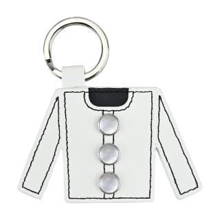 【agnes b.】衣服鈕扣造型皮革鑰匙圈(三色選)