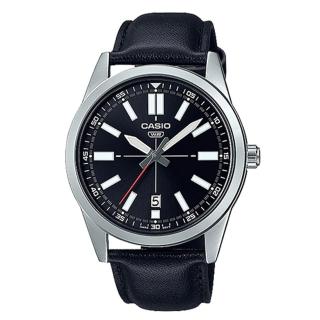 【CASIO 卡西歐】指針男錶 皮革錶帶 生活防水 日期顯示 MTP-VD02L(MTP-VD02L-1E)