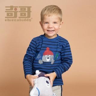 【奇哥官方旗艦】Chic a Bon 森林探險熊熊條紋T恤(2-4歲)