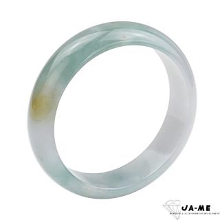 【JA-ME】天然A貨翡翠冰種三彩寬版玉鐲#17-17.5