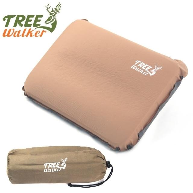 【TreeWalker】3D立體自動充氣枕(咖啡色)