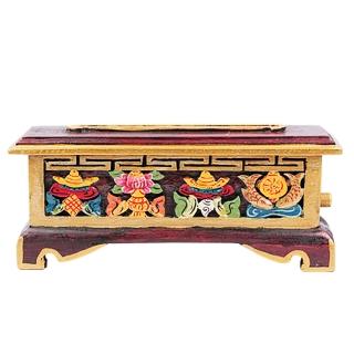 【十方佛教文物】尼泊爾香爐 手工彩繪木雕25公分(平安吉祥如意)