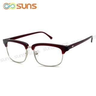 【SUNS】老花眼鏡 時尚文青款 超輕盈 精品紅框老花 閱讀眼鏡