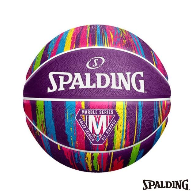 【SPALDING】SP 大理石系列 紫彩 橡膠 #7 籃球(橡膠)